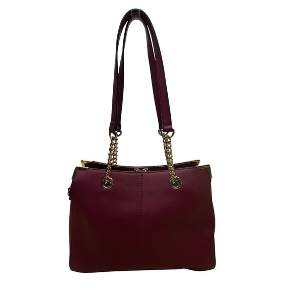 Wilsons Leather Women’s Red Burgundy Faux Leather Chain Strap Shoulder Bag - Picture 1 of 12
